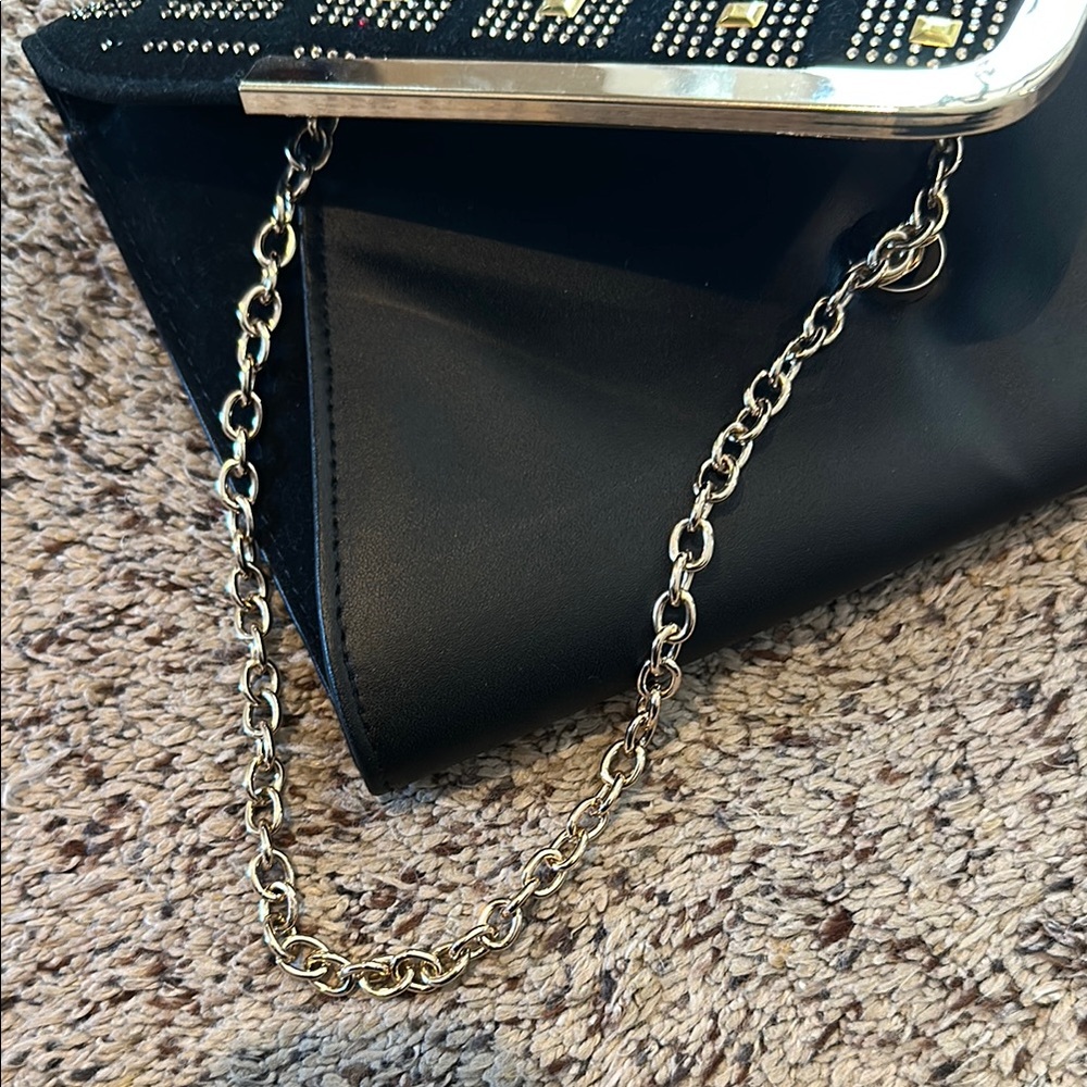 RSVP Black and Gold Geometric Clutch - Picture 3 of 4